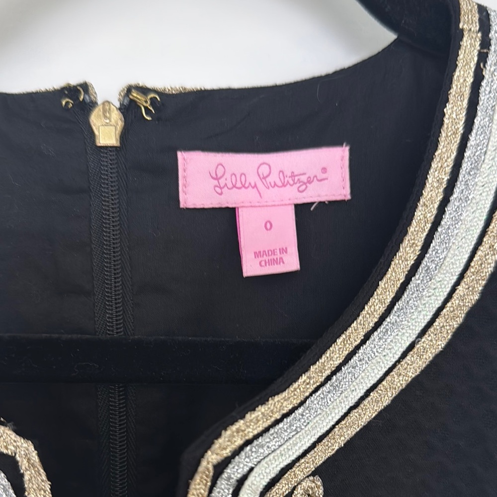 Lilly Pulitzer Black Shift with Gold Accents - Picture 3 of 4